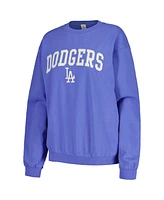 Soft as a Grape Women's Royal Los Angeles Dodgers Pigment Dye Pullover Sweatshirt