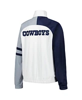 Starter Women's White Dallas Cowboys Curve Ball Raglan Full-Zip Track Jacket