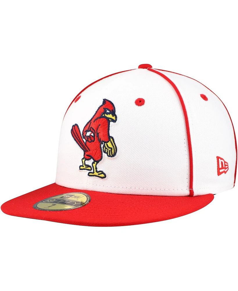 New Era Men's White/Red Memphis Redbirds Authentic Collection 59FIFTY Fitted Hat