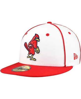 New Era Men's White/Red Memphis Redbirds Authentic Collection 59FIFTY Fitted Hat