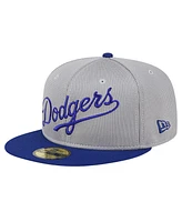 New Era Men's Gray Los Angeles Dodgers Pivot Mesh 59FIFTY Fitted Hat