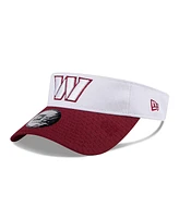 New Era Men's White/Burgundy Washington Commanders 2024 Nfl Training Camp Adjustable Visor