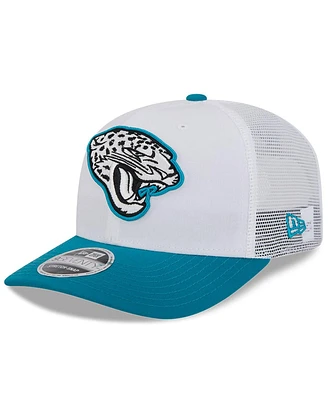 New Era Men's White/Teal Jacksonville Jaguars 2024 Nfl Training Camp 9SEVENTY Trucker Hat