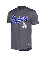 Stitches Men's Charcoal Los Angeles Dodgers Team V-Neck Jersey