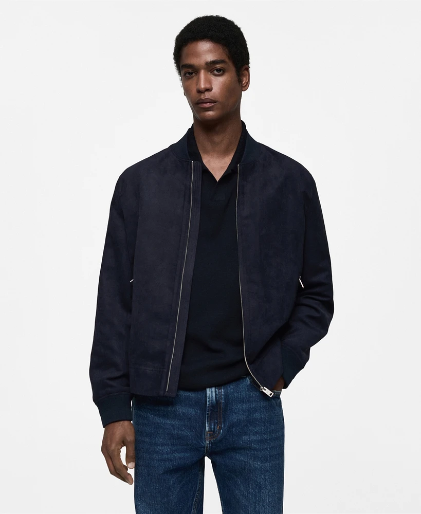 Mango Men's Suede-Effect Bomber Jacket