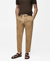 Mango Men's Drawstring Detail Slim-Fit Pants