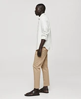 Mango Men's Cotton Tapered Crop Pants