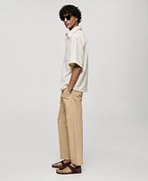 Mango Men's Drawstring Cotton Trousers