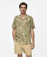 Mango Men's Regular-Fit Leaf-Print Shirt