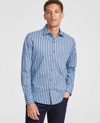 Michael Kors Men's Slim-Fit Stretch Halo Stripe Long-Sleeve Button-Down Shirt