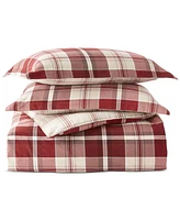 Charter Club Crimson Plaid Flannel Duvet Cover, King, Exclusively at Macy's