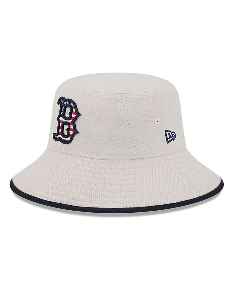 New Era Men's Khaki Boston Red Sox 2024 Fourth of July Bucket Hat