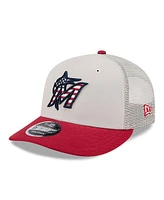 New Era Men's Red Miami Marlins 2024 Fourth of July Trucker Low Profile 9FIFTY Snapback Hat