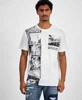 Guess Men's World Cities Short Sleeve Crewneck Graphic T-Shirt