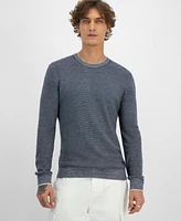 Guess Men's Earle Relaxed Fit Long Sleeve Stitched Crewneck Sweater