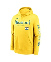 Nike Men's Gold Boston Red Sox City Connect Club Pullover Hoodie