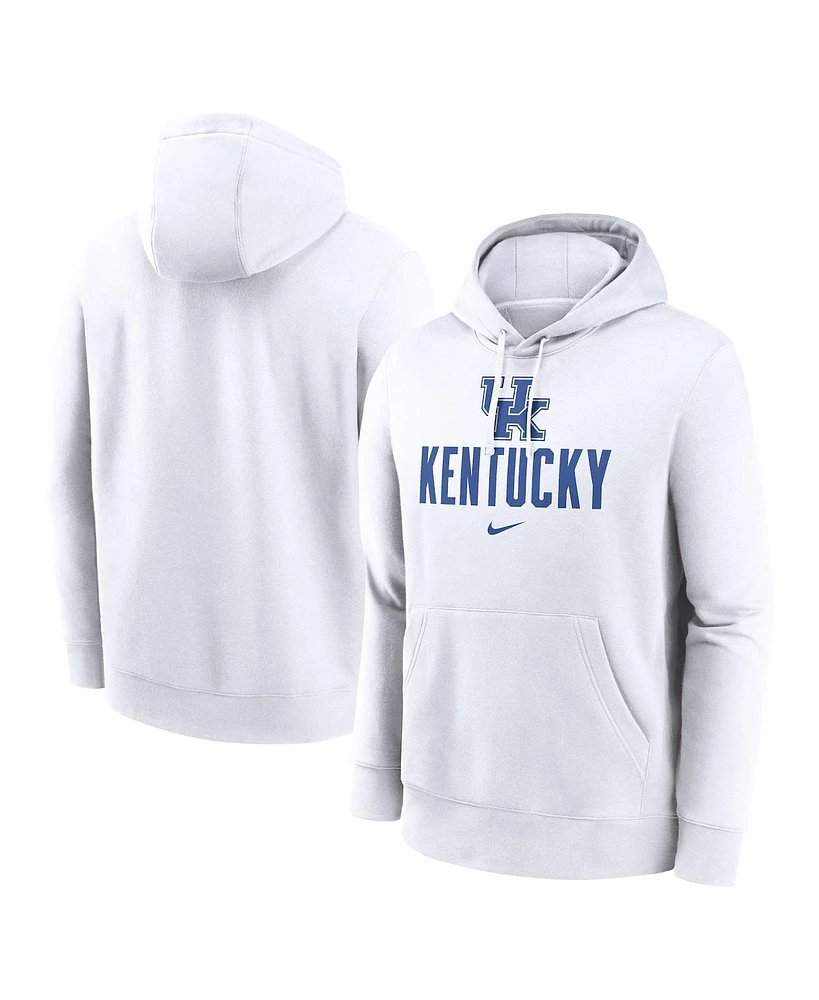 Nike Men's White Kentucky Wildcats Primetime Club Fleece Pullover Hoodie