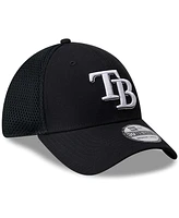 New Era Men's Tampa Bay Rays Evergreen Black White Neo 39THIRTY Flex Hat