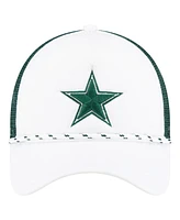 New Era Men's White/Green Dallas Cowboys Court Sport Foam Front A-Frame 9FORTY Adjustable Trucker Hat