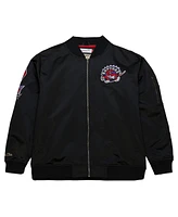 Mitchell & Ness Men's Black Toronto Raptors Hardwood Classics Vintage-like Logo Full-Zip Bomber Jacket