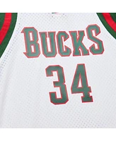 Mitchell & Ness Men's Giannis Antetokounmpo White Milwaukee Bucks 2013/14 Hardwood Classics Swingman Jersey