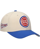 Mitchell & Ness Men's Cream Detroit Pistons Game On Two-Tone Pro Crown Adjustable Hat