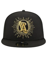 New Era Men's Black California Angels Metallic Logo 9FIFTY Snapback Hat