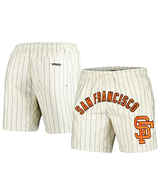 Pro Standard Men's Cream San Francisco Giants Pinstripe Retro Classic Woven Shorts