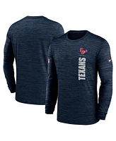 Nike Men's Navy Houston Texans 2024 Sideline Velocity Performance Long Sleeve T-Shirt