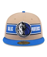 New Era Men's Tan/Blue Dallas Mavericks 2024 Nba Draft 59FIFTY Fitted Hat