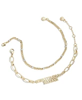 Wear by Erin Andrews x Baublebar Gold Baltimore Ravens Linear Bracelet Set