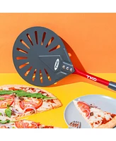 The Kitchen Chef Tkc 9" Perforated Pizza Peel - Professional Aluminum Pizza Turning peel - Long Handle Metal Pizza Spatula for Indoor and Outdoor