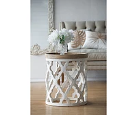 Streamdale Furniture 23" Large Distressed White Side Table