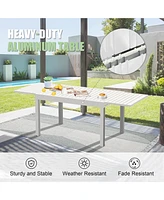 Expandable Aluminum Outdoor Dining Table Rustproof, Lightweight, Stylish