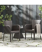 Wicker Patio Dining Chairs - Set of 2, Weather Resistant