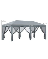 Streamdale Furniture Spacious 10' x 20' Gazebo with Mesh Sidewalls for Outdoor Protection and Comfort