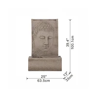 Streamdale Furniture Realistic Sandstone Buddha Fountain with Relaxing Water Feature