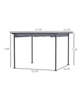 Streamdale Furniture Retractable Canopy Patio Pergola for Decks, Patios, and Gardens