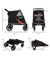 Streamdale Furniture Auto-Fold Dog Stroller Effortless Folding, Comfortable Journey for Pets