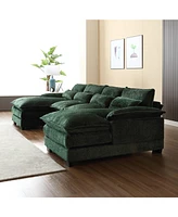 Streamdale Furniture Modern Large chenille Fabric U-Shape Sectional Sofa