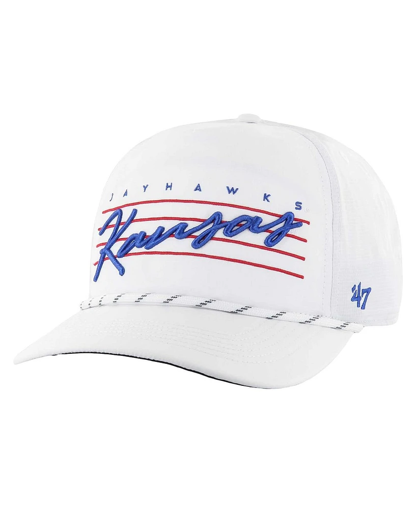 '47 Brand Men's White Kansas Jayhawks Downburst Hitch Trucker Adjustable Hat