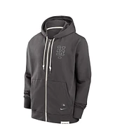 Nike Men's Charcoal New York Mets Authentic Collection Travel Player Performance Full-Zip Hoodie