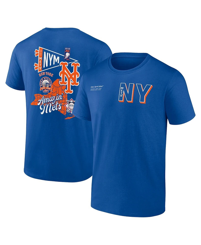 Fanatics Men's Royal New York Mets Split Zone T-Shirt