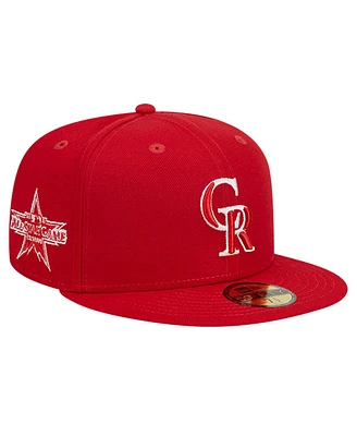 New Era Men's Red Colorado Rockies Logo 59FIFTY Fitted Hat
