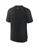 Nike Men's Black Miami Marlins Authentic Collection Pregame Raglan Performance T-Shirt