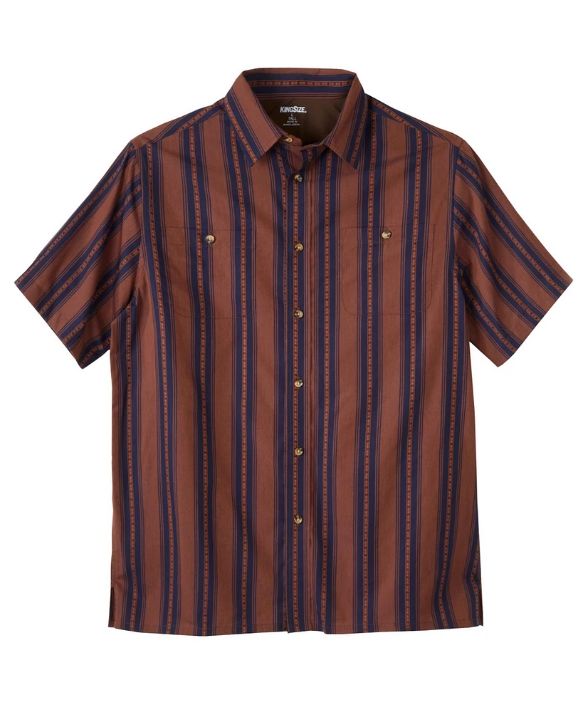 KingSize Big & Tall Striped Short-Sleeve Sport Shirt