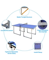 Foldable Ping Pong Table Complete Set, Mid-Size 6'x3'