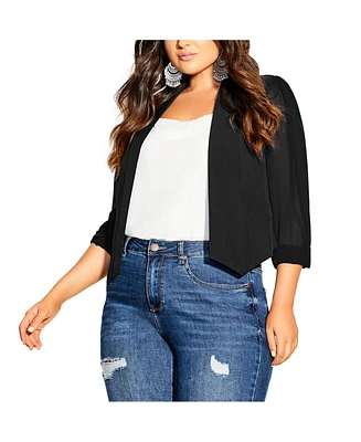 City Chic Plus Cropped Blazer Jacket