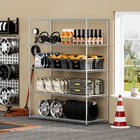 Streamdale Furniture Easily Movable & Adjustable 5-Tier Shelf with Lockable Wheels for Warehouse, Kitchen