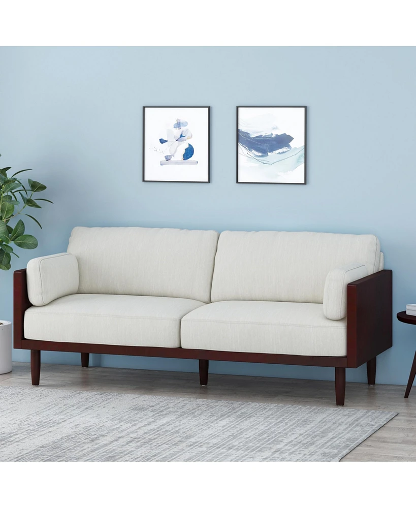 Streamdale Furniture Mid-Century Modern 3-Seater Sofa with Exposed Wood Frame